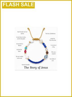 Handmade Beaded Story of Jesus Bracelet Adjustable with Meaning Card